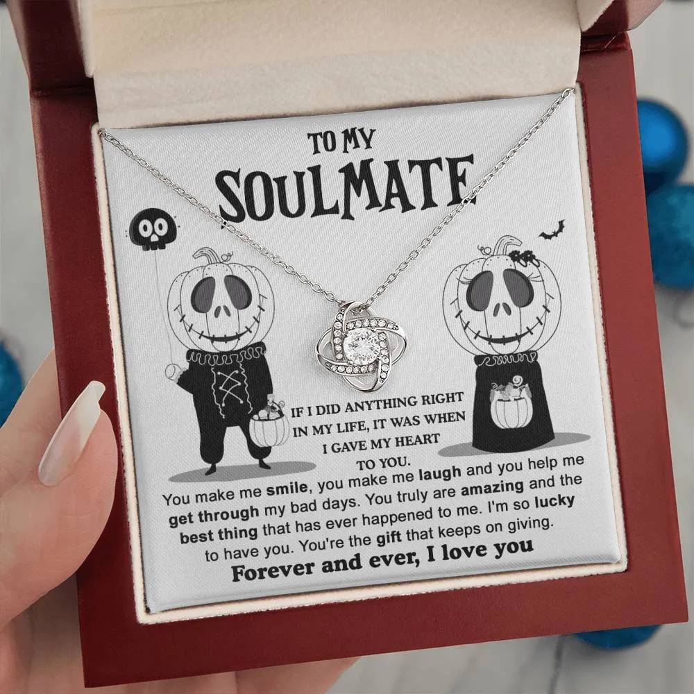 To My Soulmate Forever And Ever I Love You | Love Knot Necklace