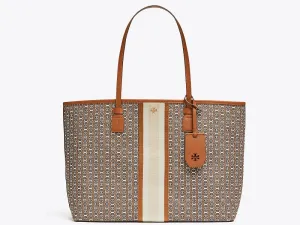 Tory Burch Gemini Link Canvas Tote (Light Umber) -TB53303-905