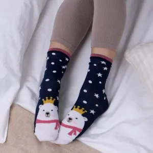 Totes Isotoner NOVELTY ANKLE Womens Socks Polar Bear: One Size
