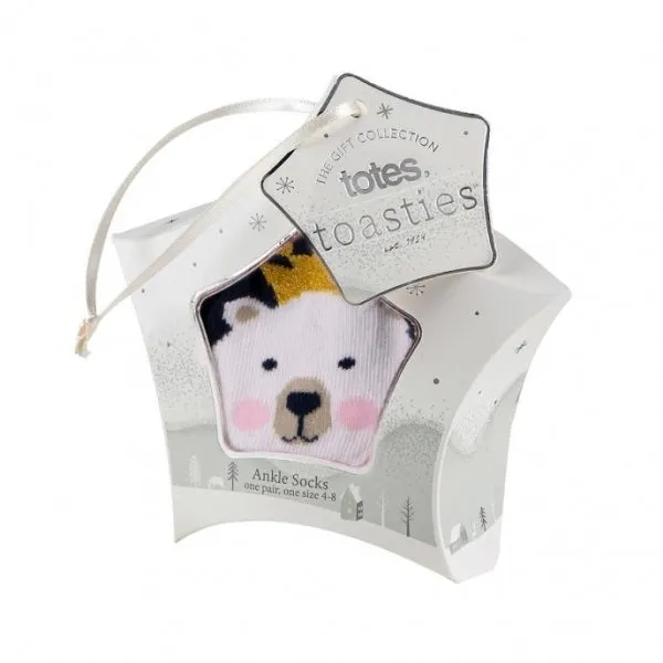 Totes Isotoner NOVELTY ANKLE Womens Socks Polar Bear: One Size
