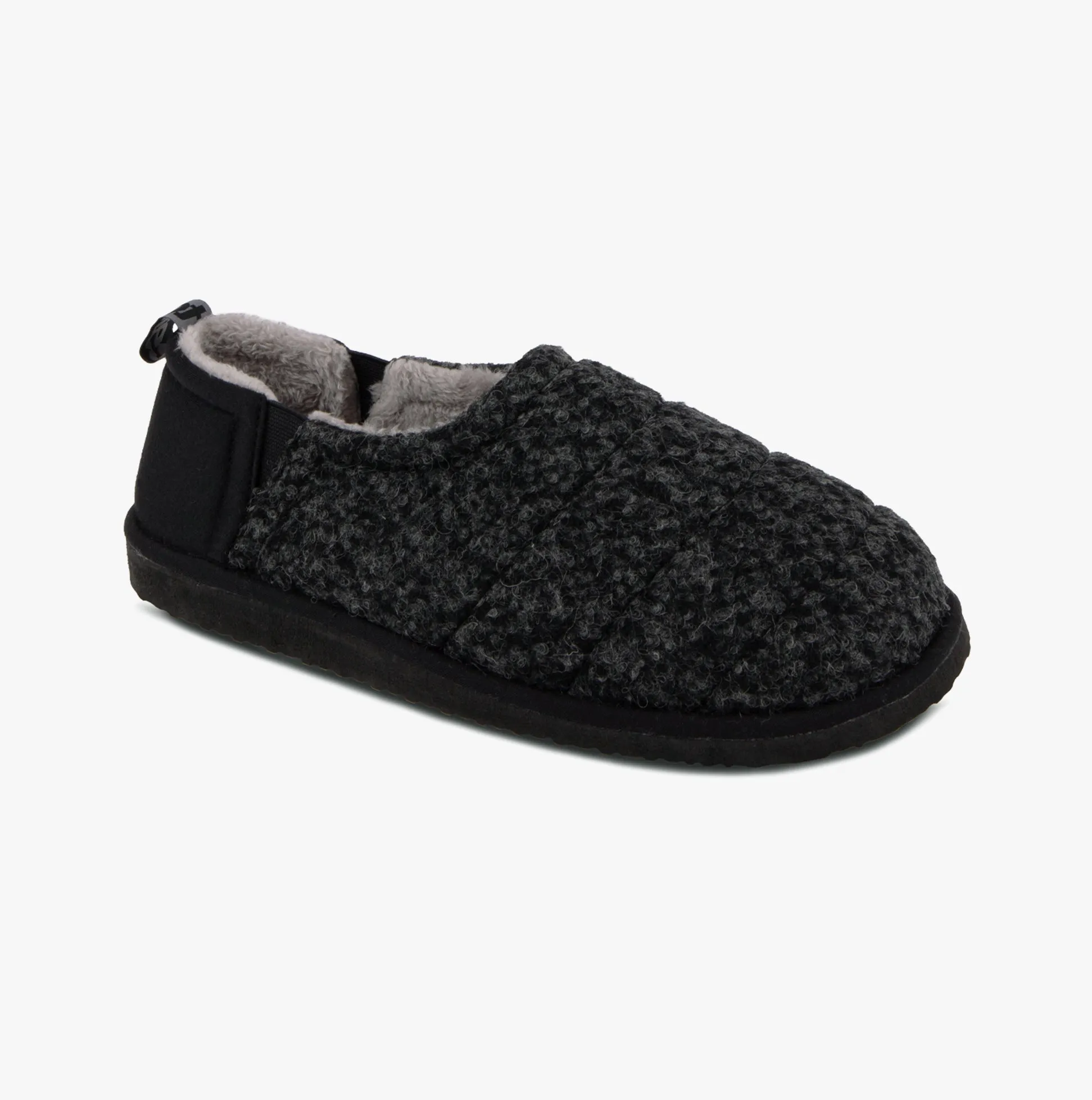 Totes Toasties QUILTED Full Back Slippers Mens Black