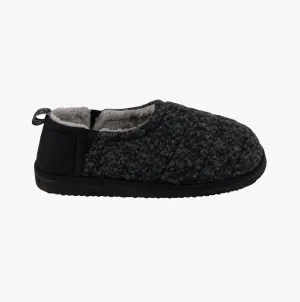 Totes Toasties QUILTED Full Back Slippers Mens Black