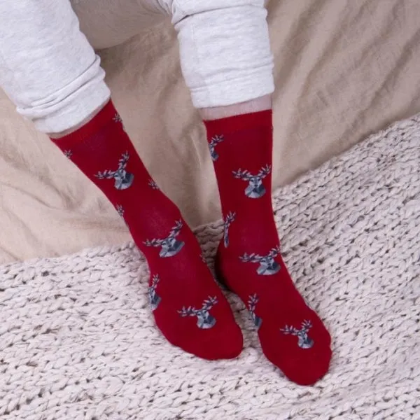 Totes Toasties SINGLE NOVELTY SOCK Mens Socks Stag: One Size