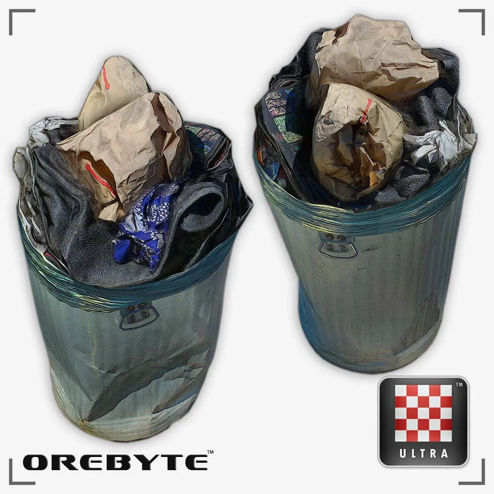 Trash Can Metal Full 01