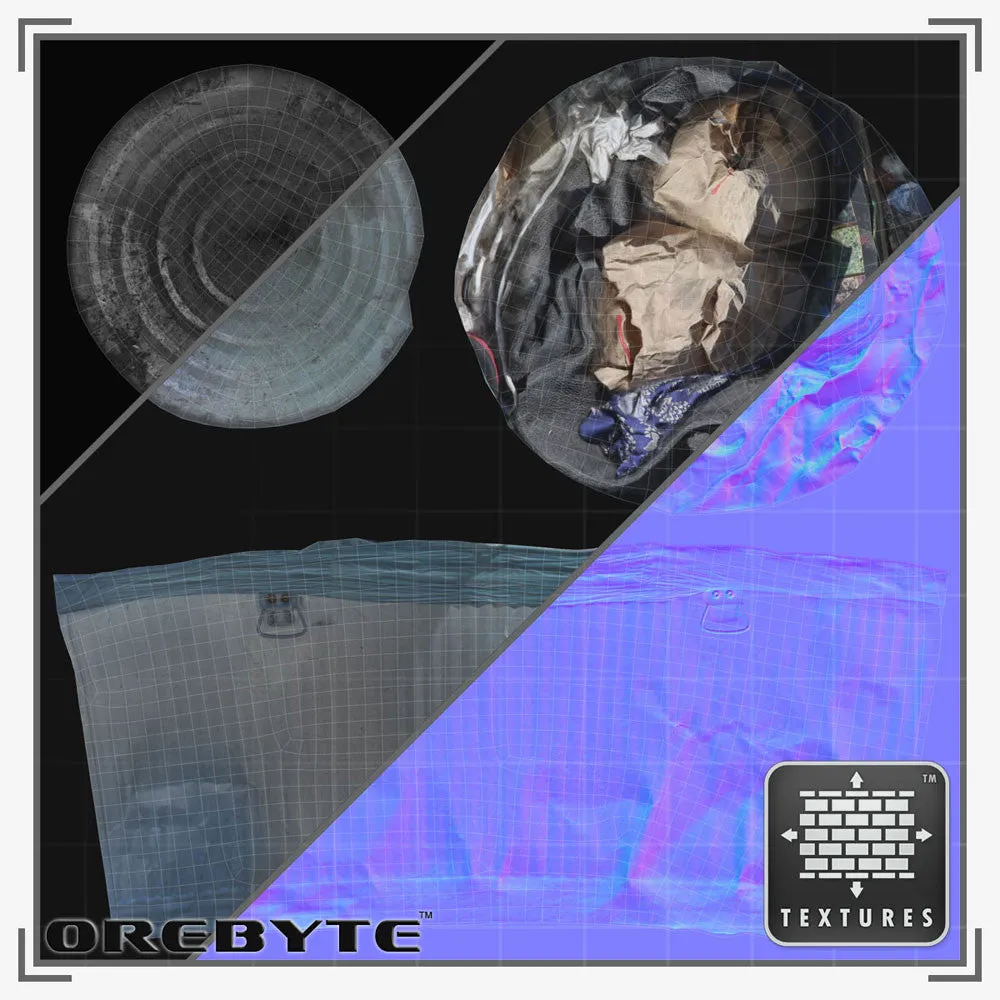 Trash Can Metal Full 01