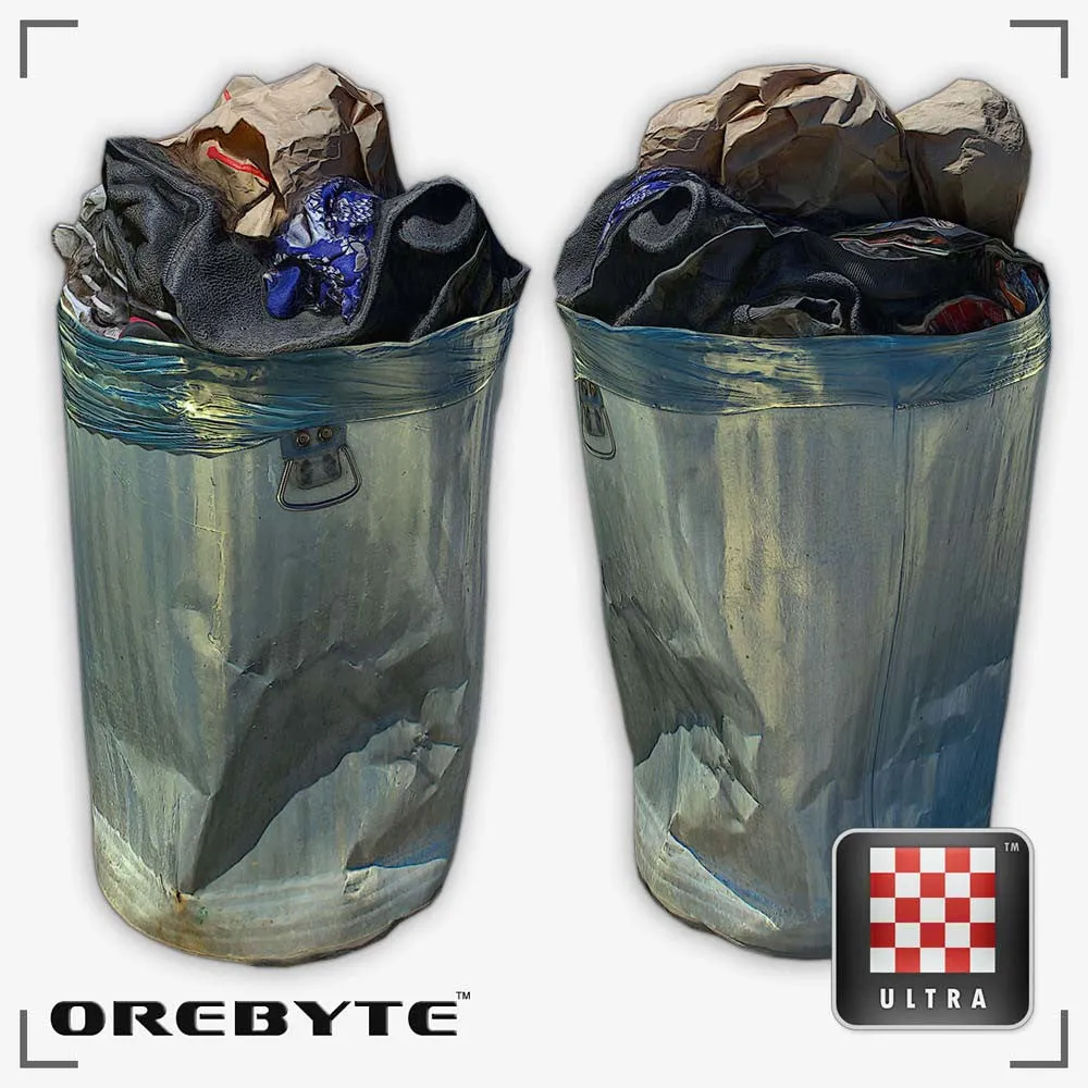 Trash Can Metal Full 01