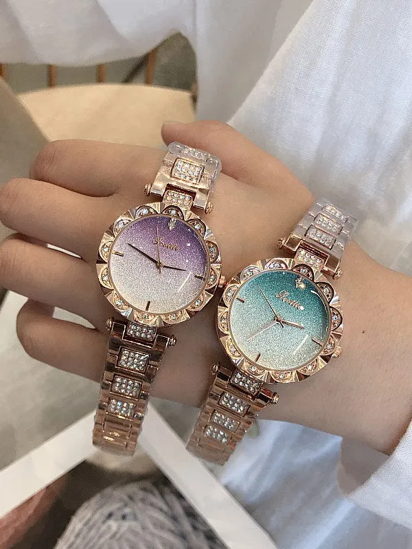 Trendy Diamond Drill Women Chain Watch