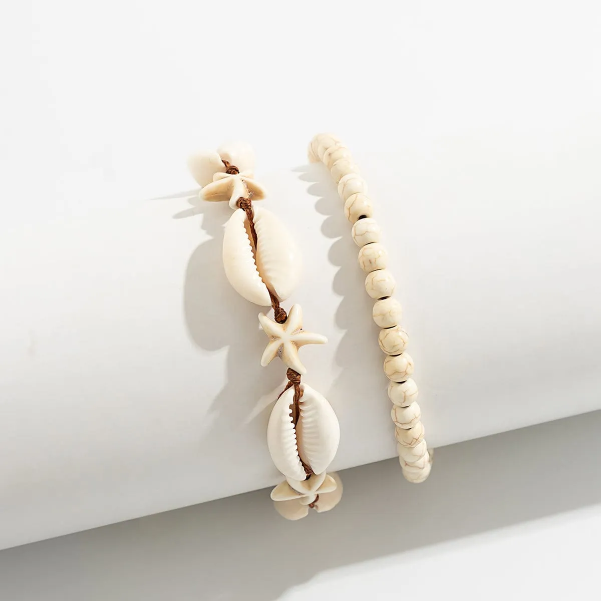 Trendy Layered Infinity Starfish Shell Ankelet Set