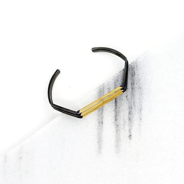 Triple Cuff Bracelet--Oxidized