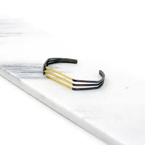 Triple Cuff Bracelet--Oxidized