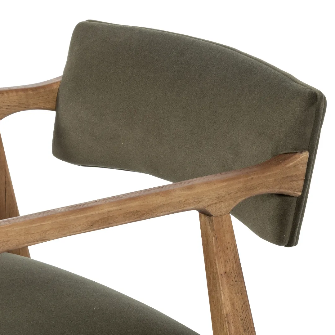 Tyler Arm Chair-Modern Velvet Loden