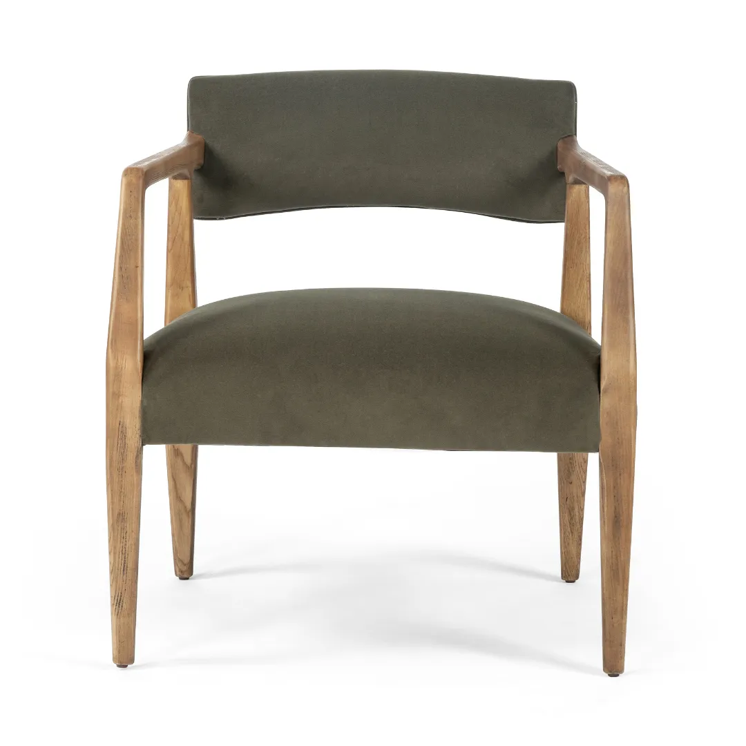 Tyler Arm Chair-Modern Velvet Loden