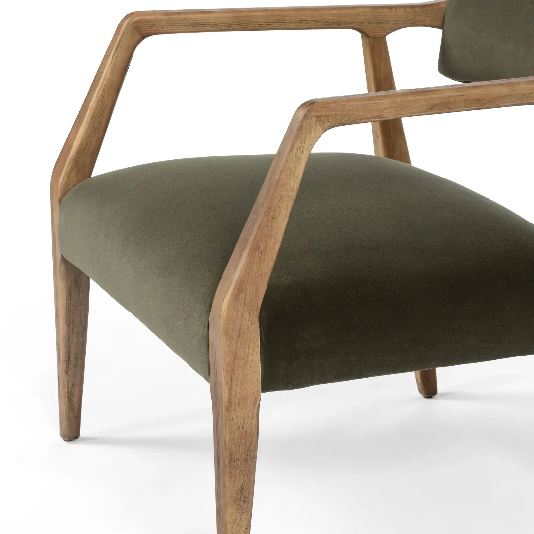 Tyler Arm Chair-Modern Velvet Loden
