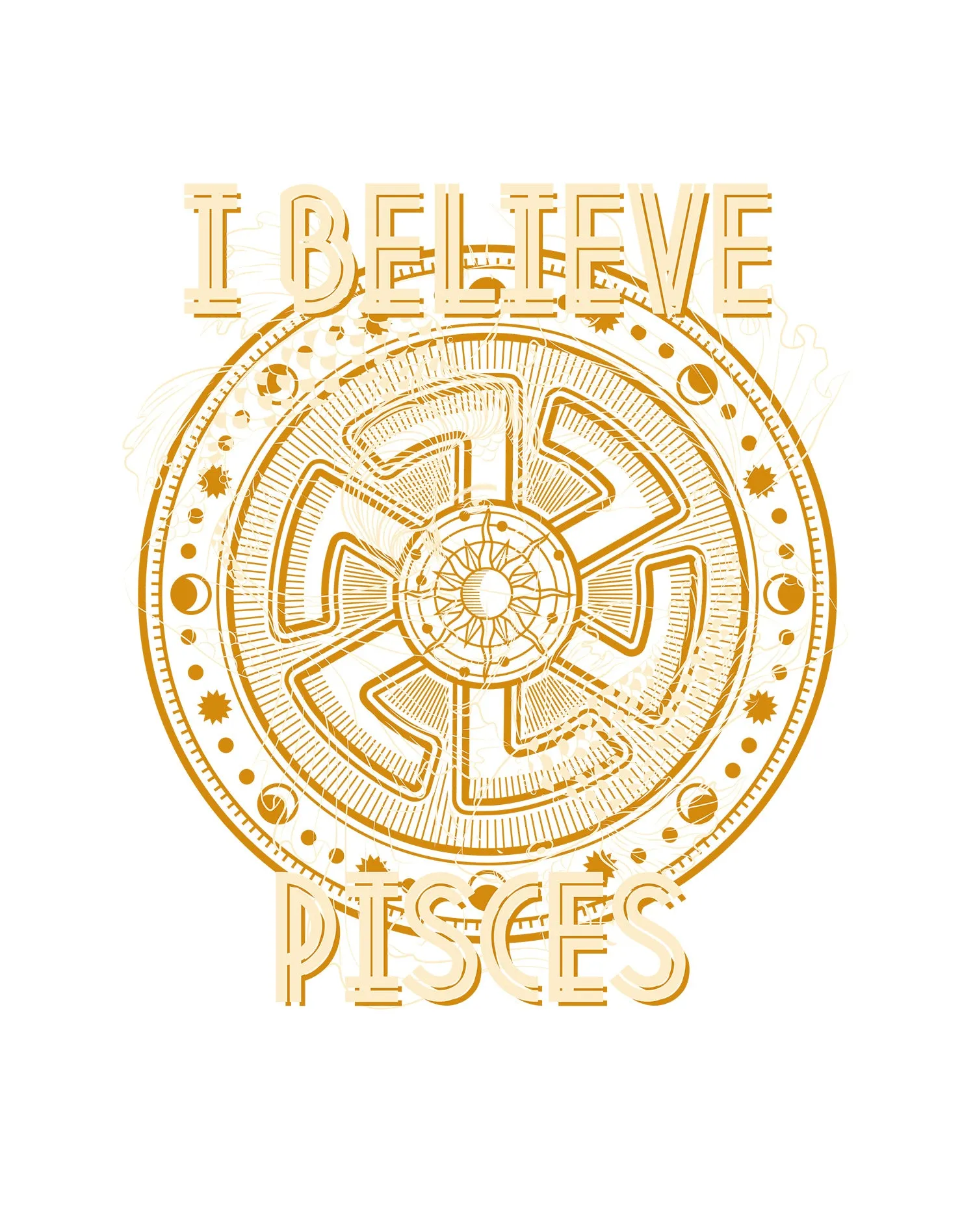 UA Star Sign Pisces Disk Men's T-shirt (White)