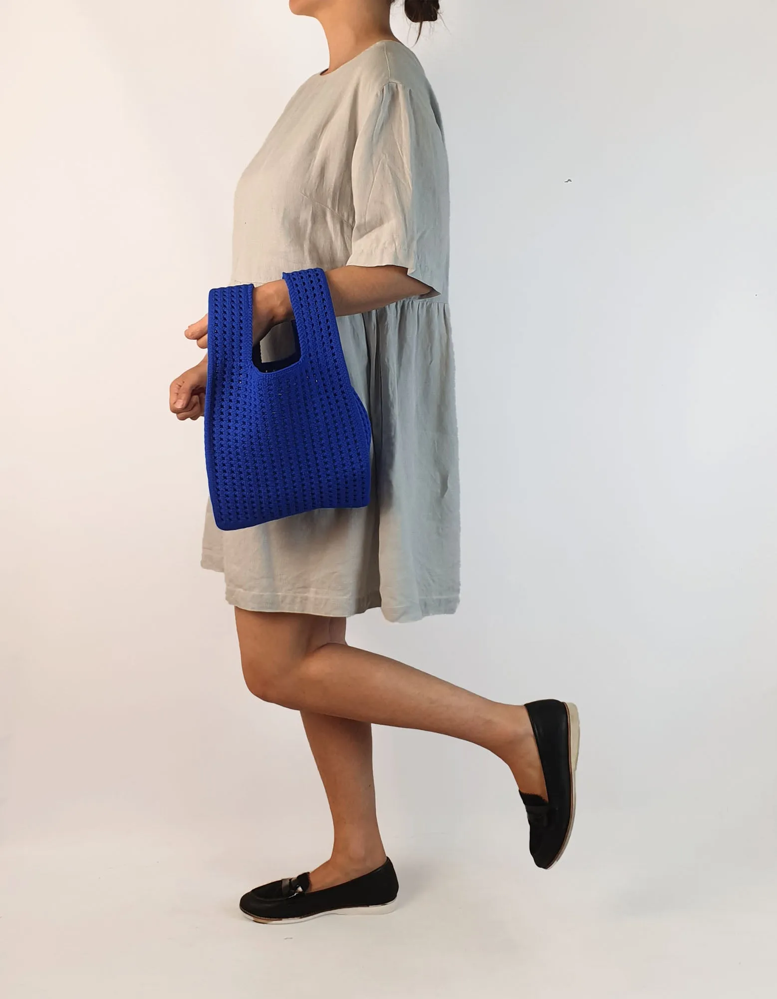 Urban blue knit mini bag