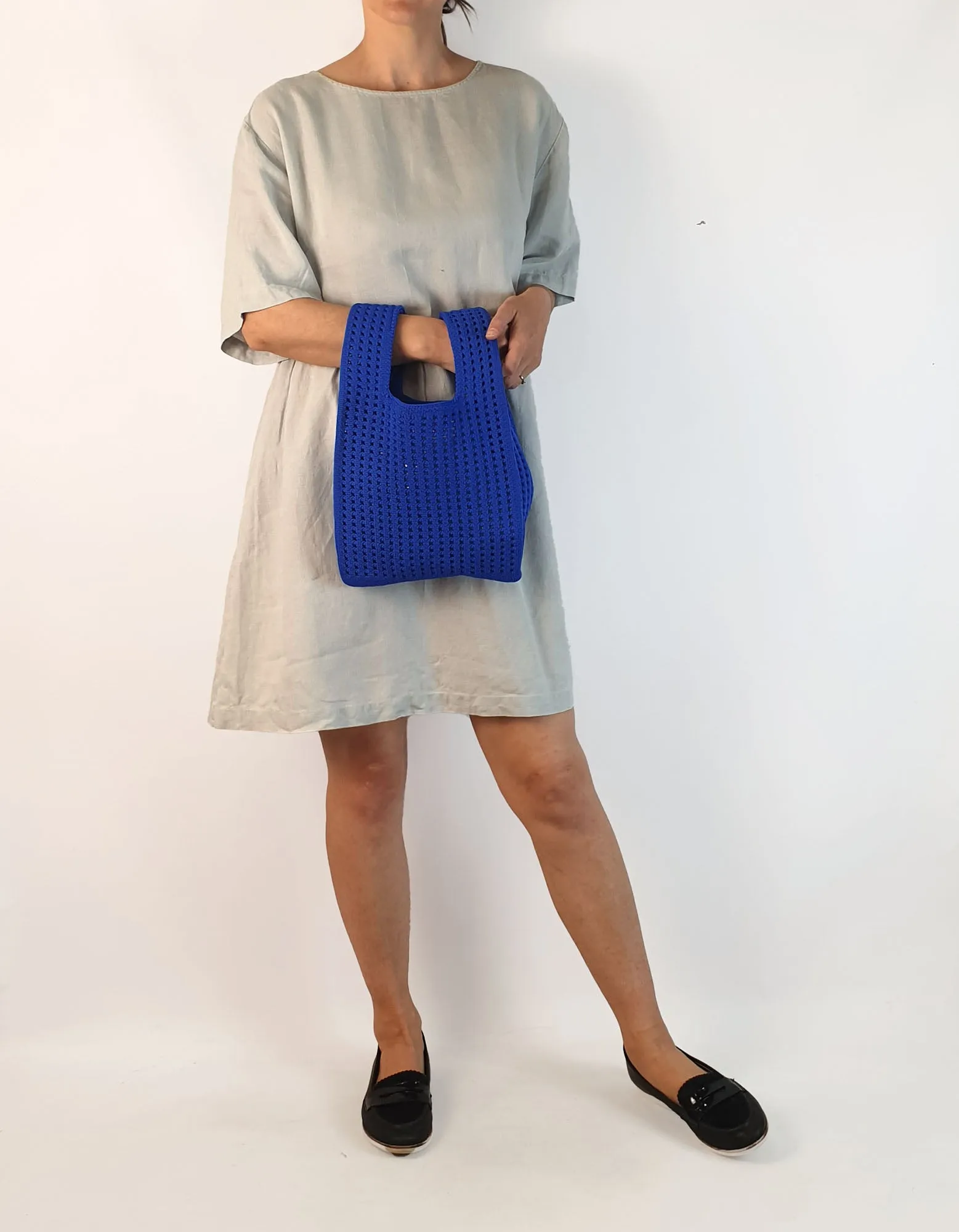 Urban blue knit mini bag