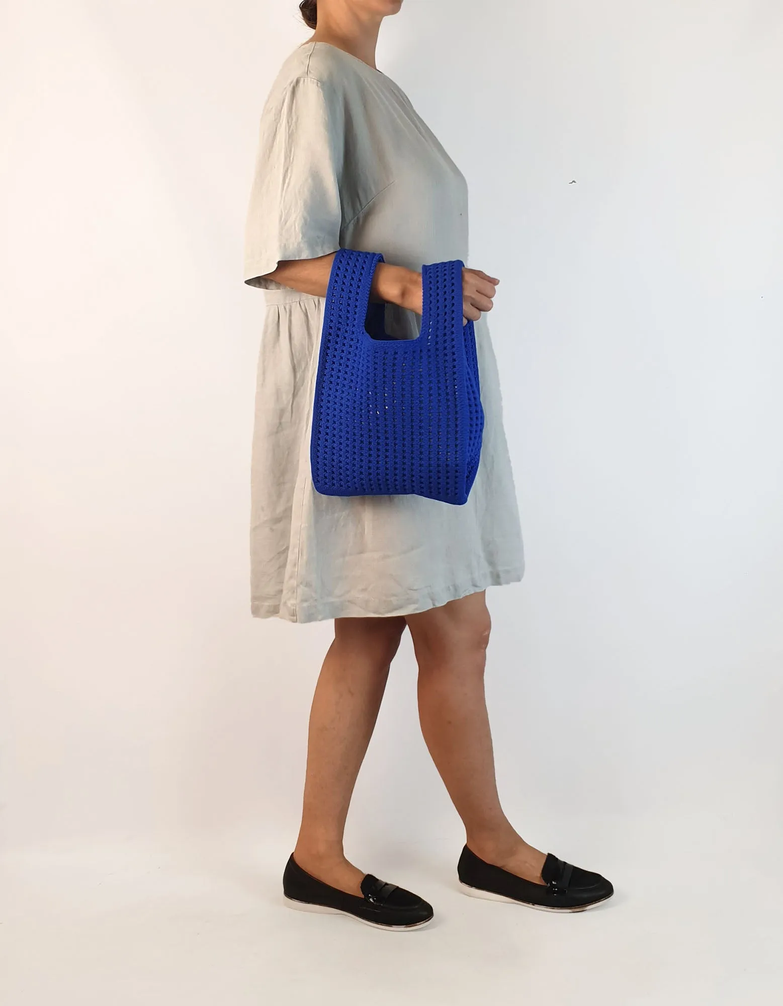 Urban blue knit mini bag