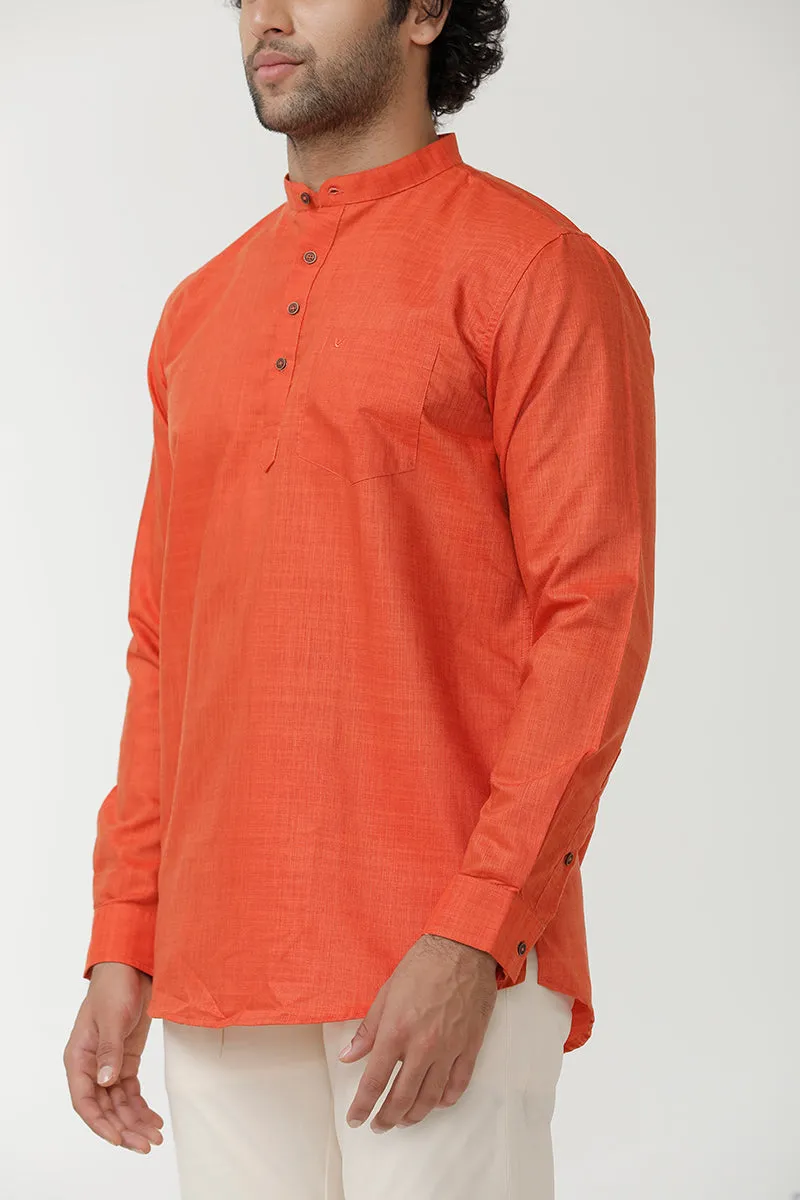 Urban - Orange Short Kurta for Men | Uathayam