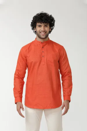 Urban - Orange Short Kurta for Men | Uathayam