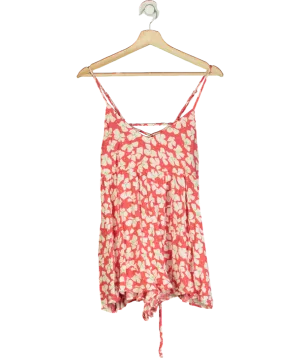 Urban Outfitters Blair Red Floral Playsuit UK XS