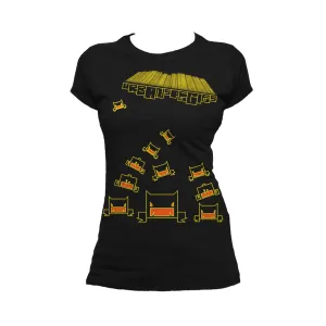 US Brand X Sci Funk Urban Invaders Official Women's T-Shirt (Black)