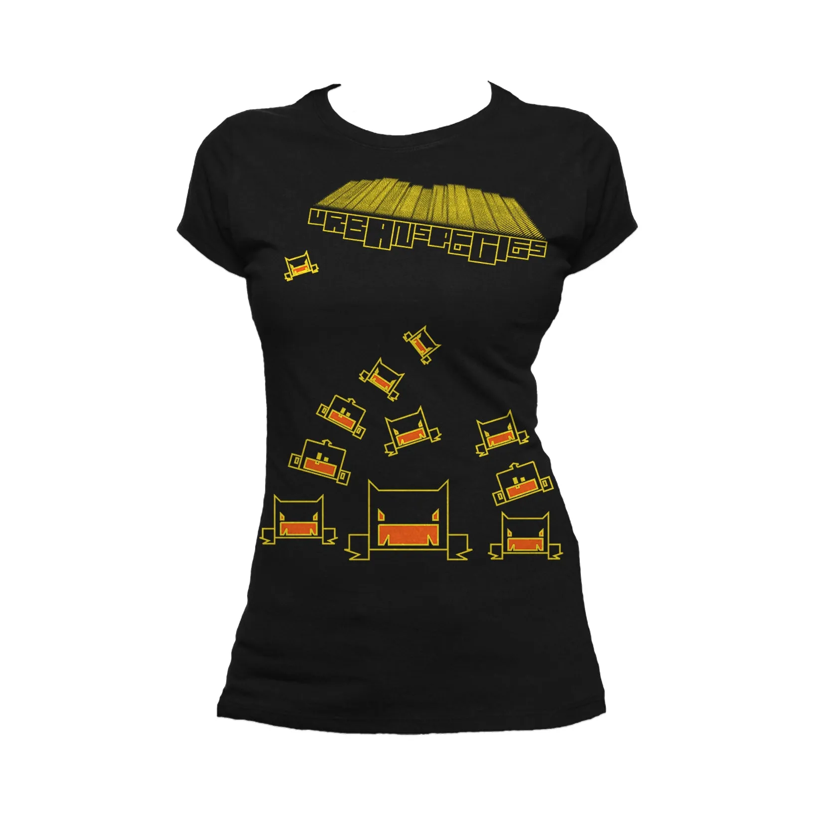 US Brand X Sci Funk Urban Invaders Official Women's T-Shirt (Black)