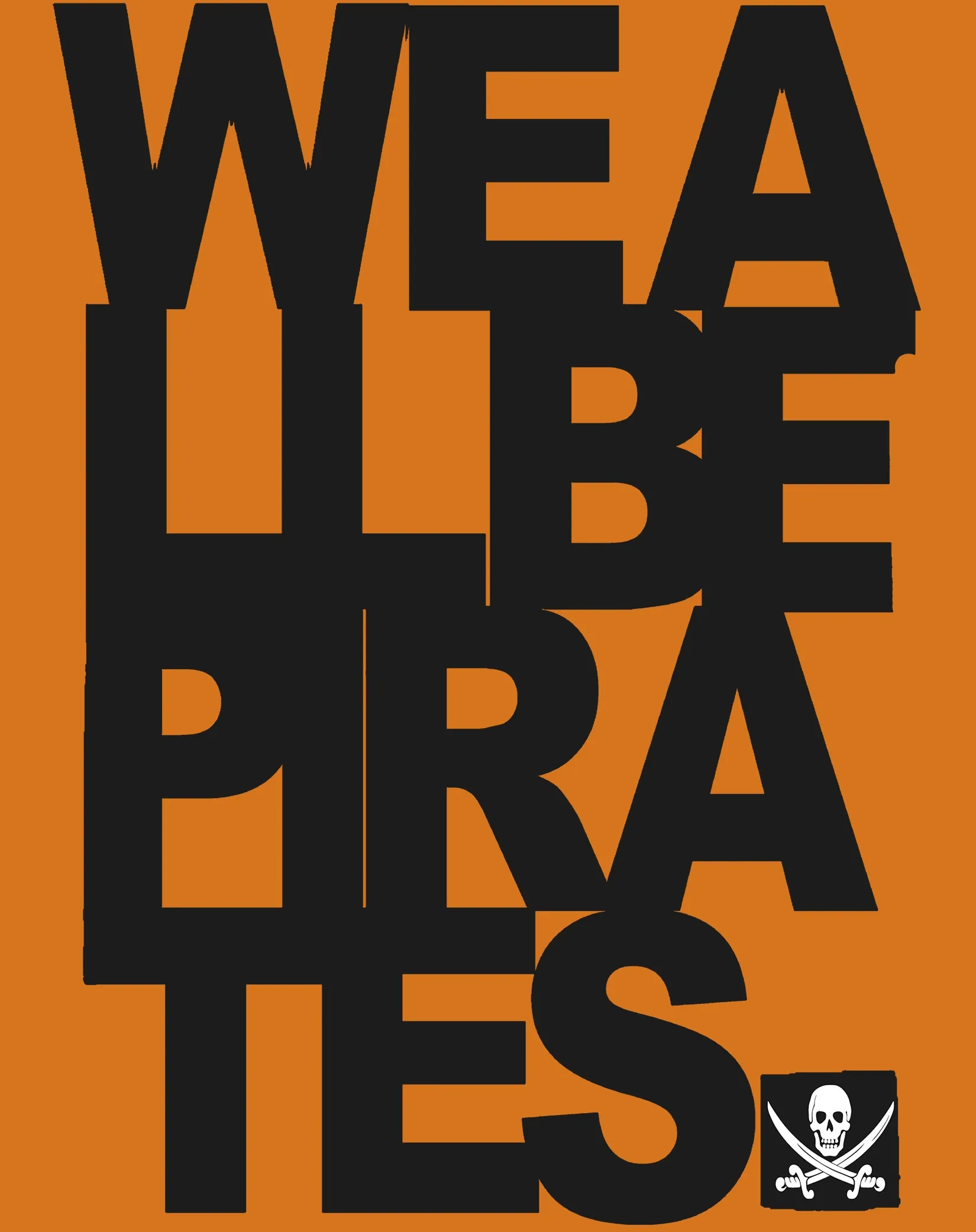 US Brand X Sci Funk We be Pirates Official Men's T-Shirt (Orange)
