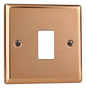 Varilight 1-Gang PowerGrid Plate Including Yoke (Single Plate) in Polished Copper