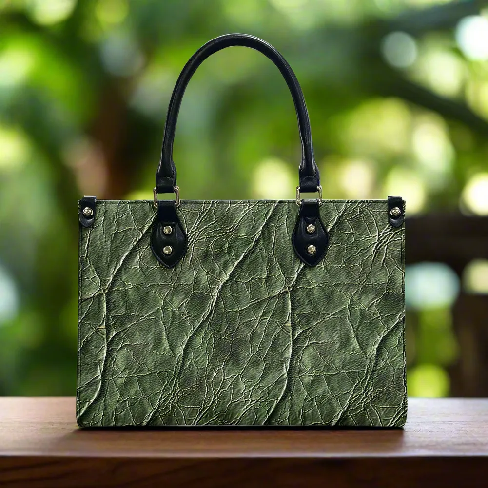 Verdant Harmony: Nature-Inspired with Modern Flair Women's PU Leather Twill Handbag