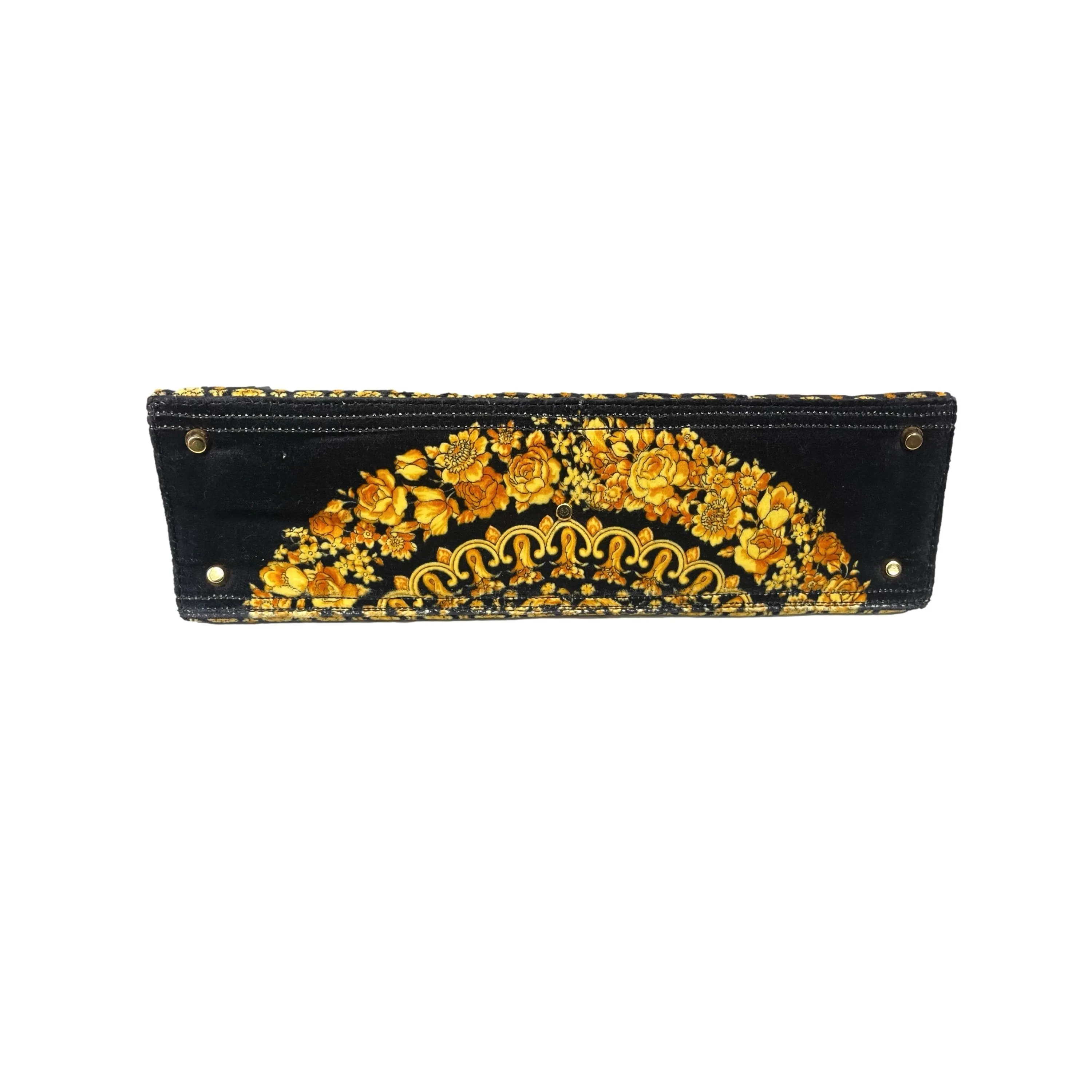 Versace Black Velour Top Handle Bag