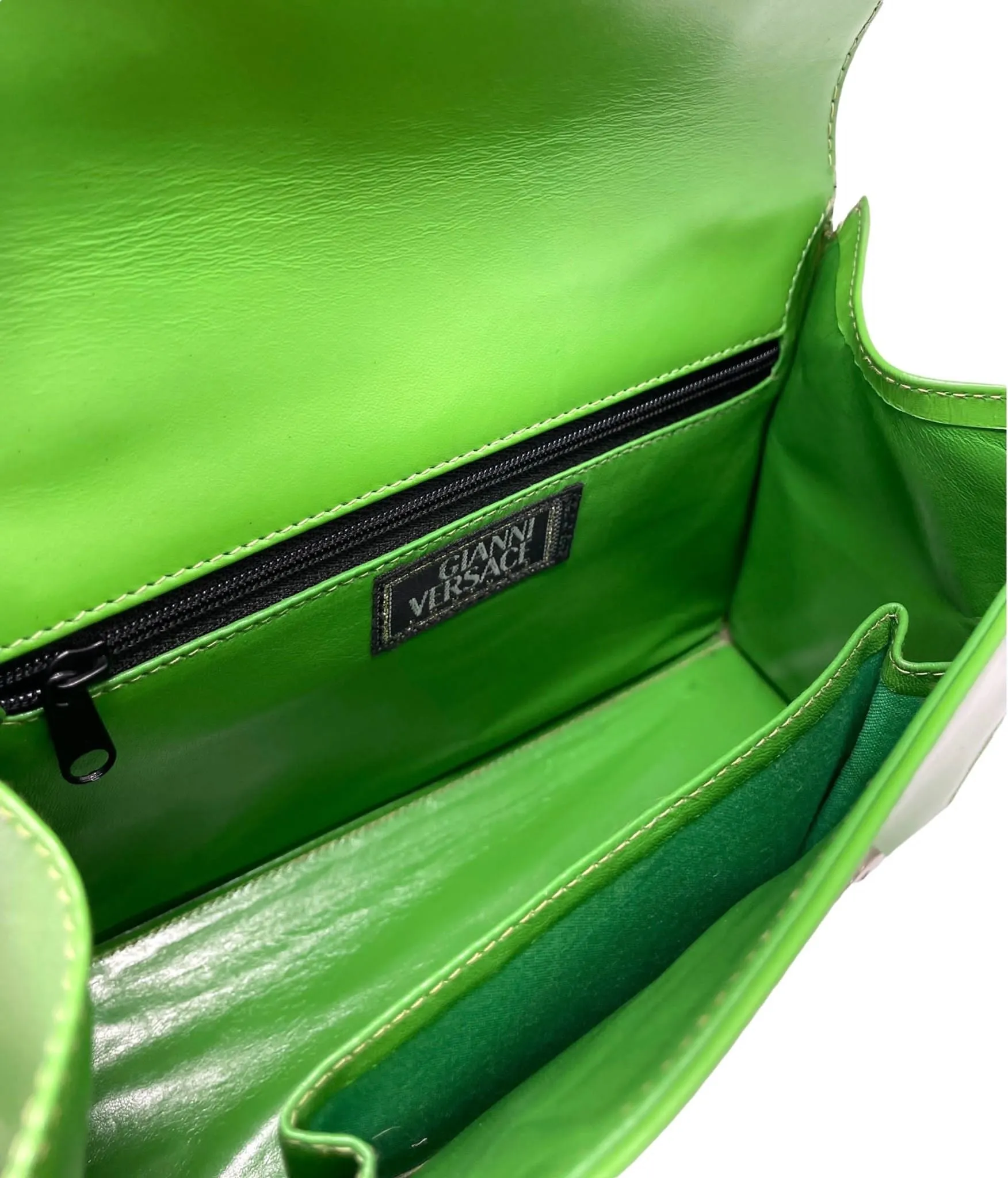 Versace Green Mini Safety Pin Bag