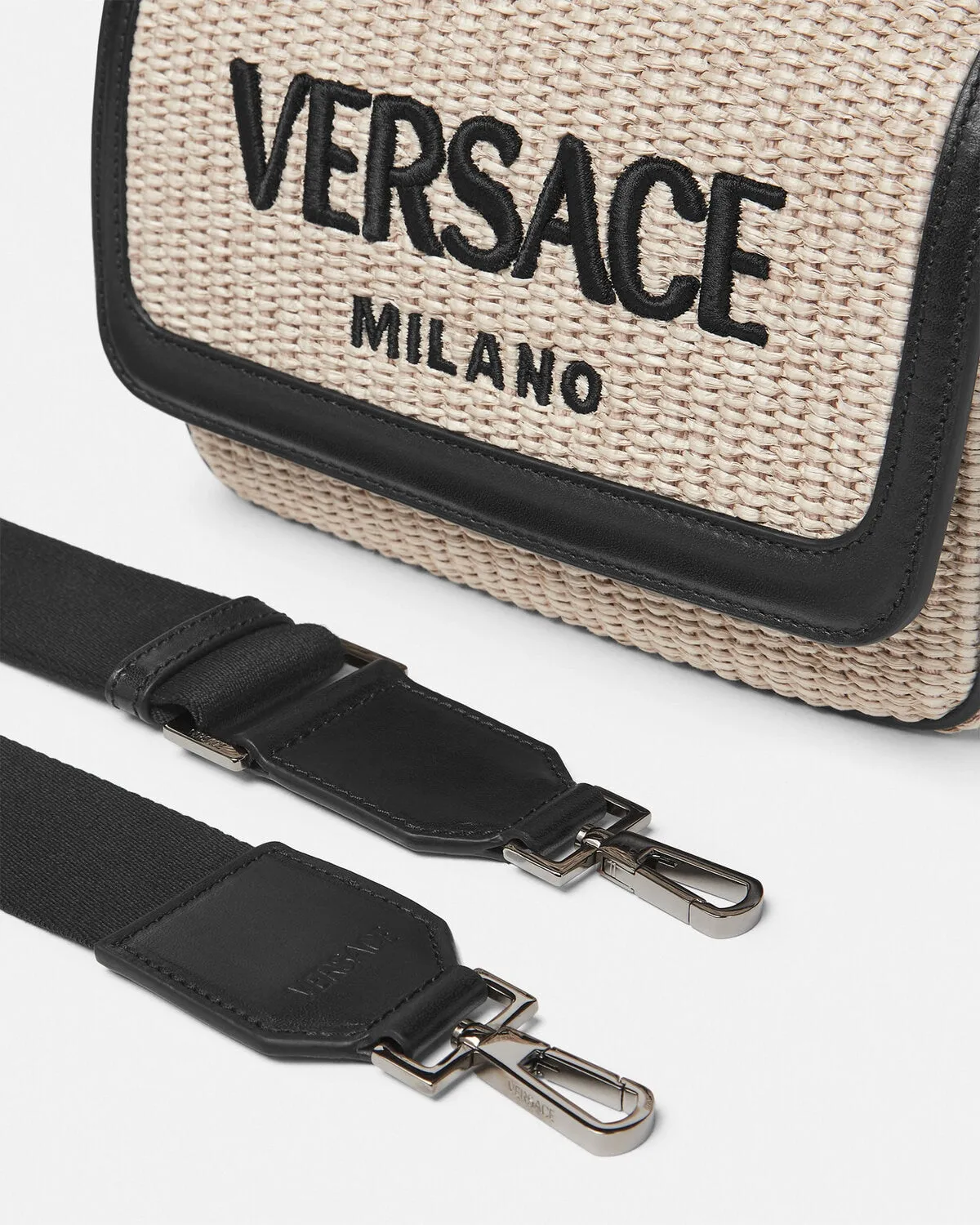 Versace Milano Raffia Crossbody Bag