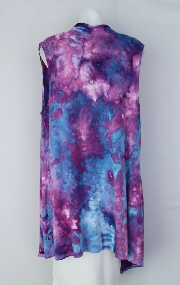 Vest Sleeveless Cardigan - size 1XL - Lavender Garden crinkle
