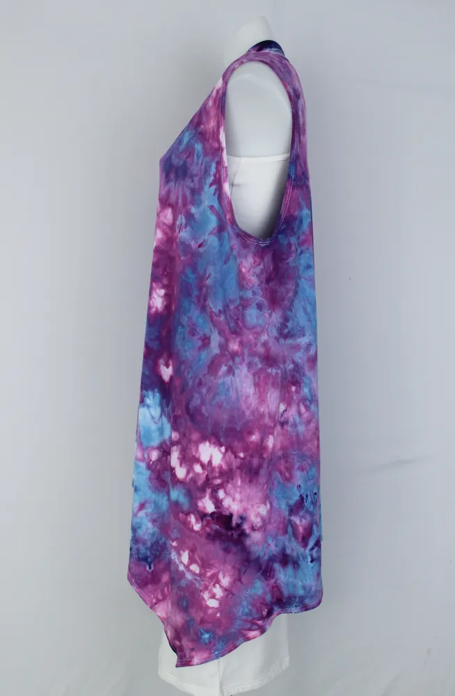 Vest Sleeveless Cardigan - size 1XL - Lavender Garden crinkle