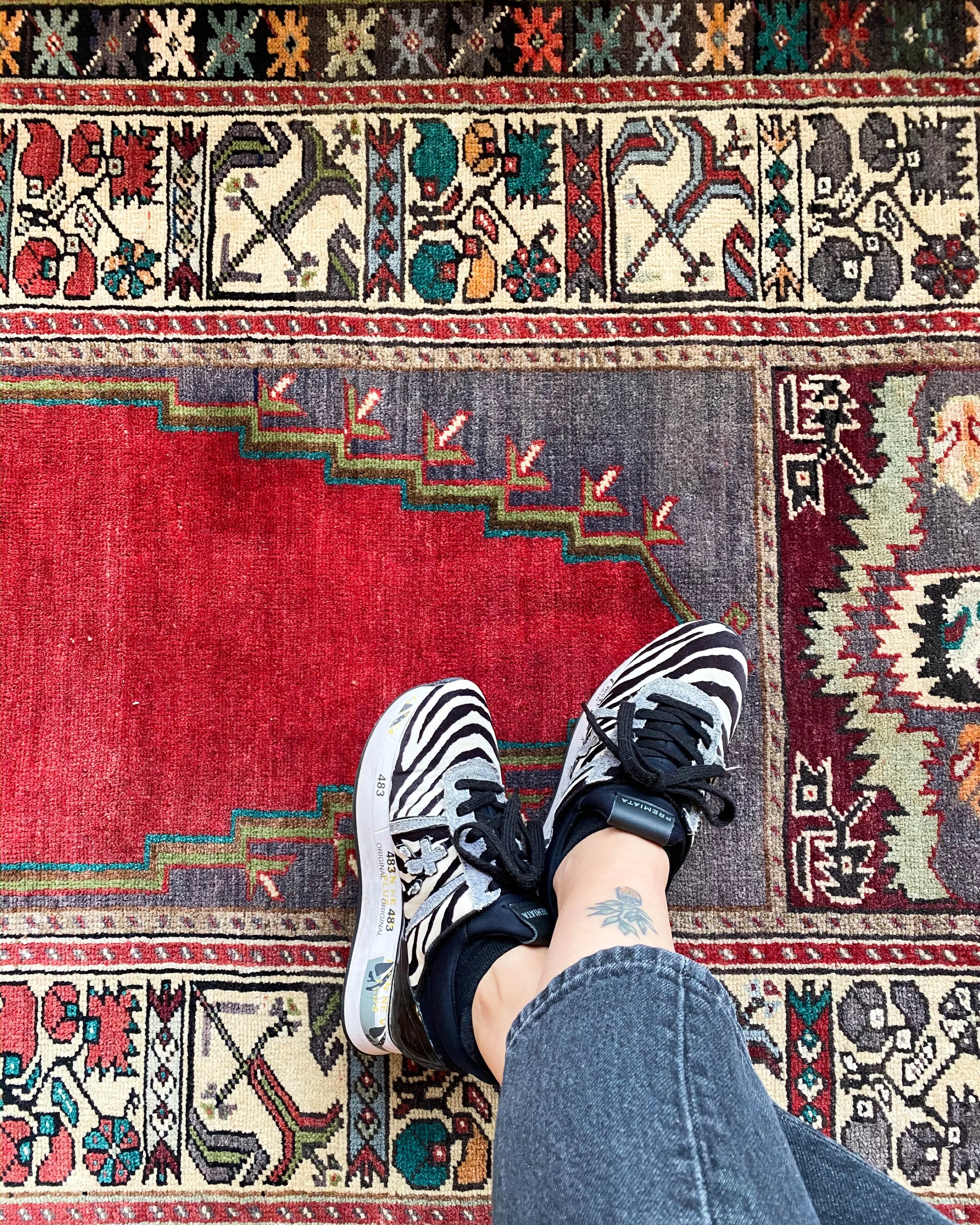 Vintage Konya Ladik Rug 3'7"x5'5"