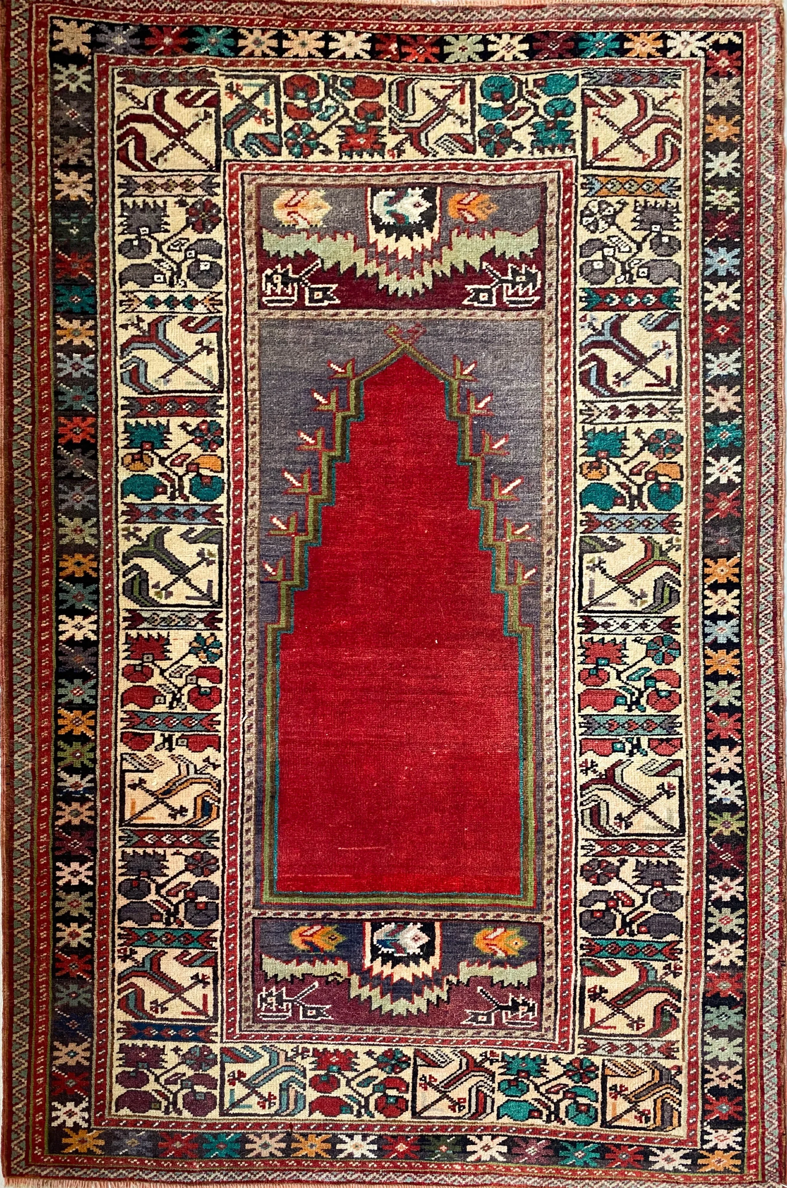 Vintage Konya Ladik Rug 3'7"x5'5"
