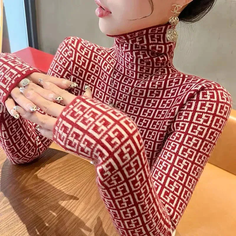 Vintage Letter Thick Warm Commute Knitted Pullovers