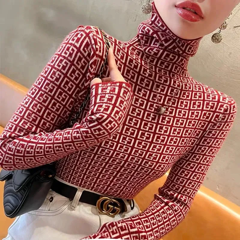 Vintage Letter Thick Warm Commute Knitted Pullovers
