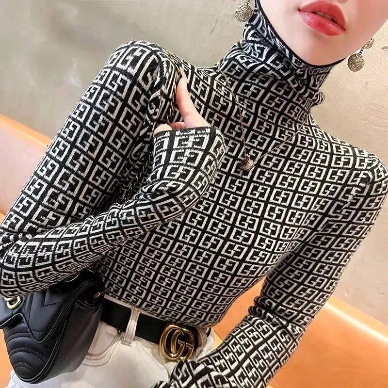 Vintage Letter Thick Warm Commute Knitted Pullovers