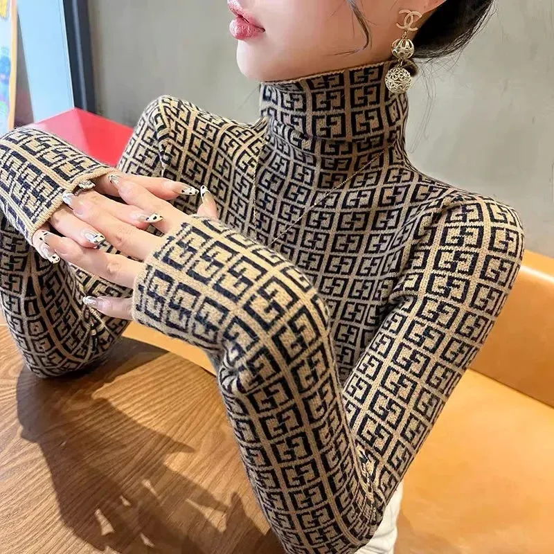 Vintage Letter Thick Warm Commute Knitted Pullovers