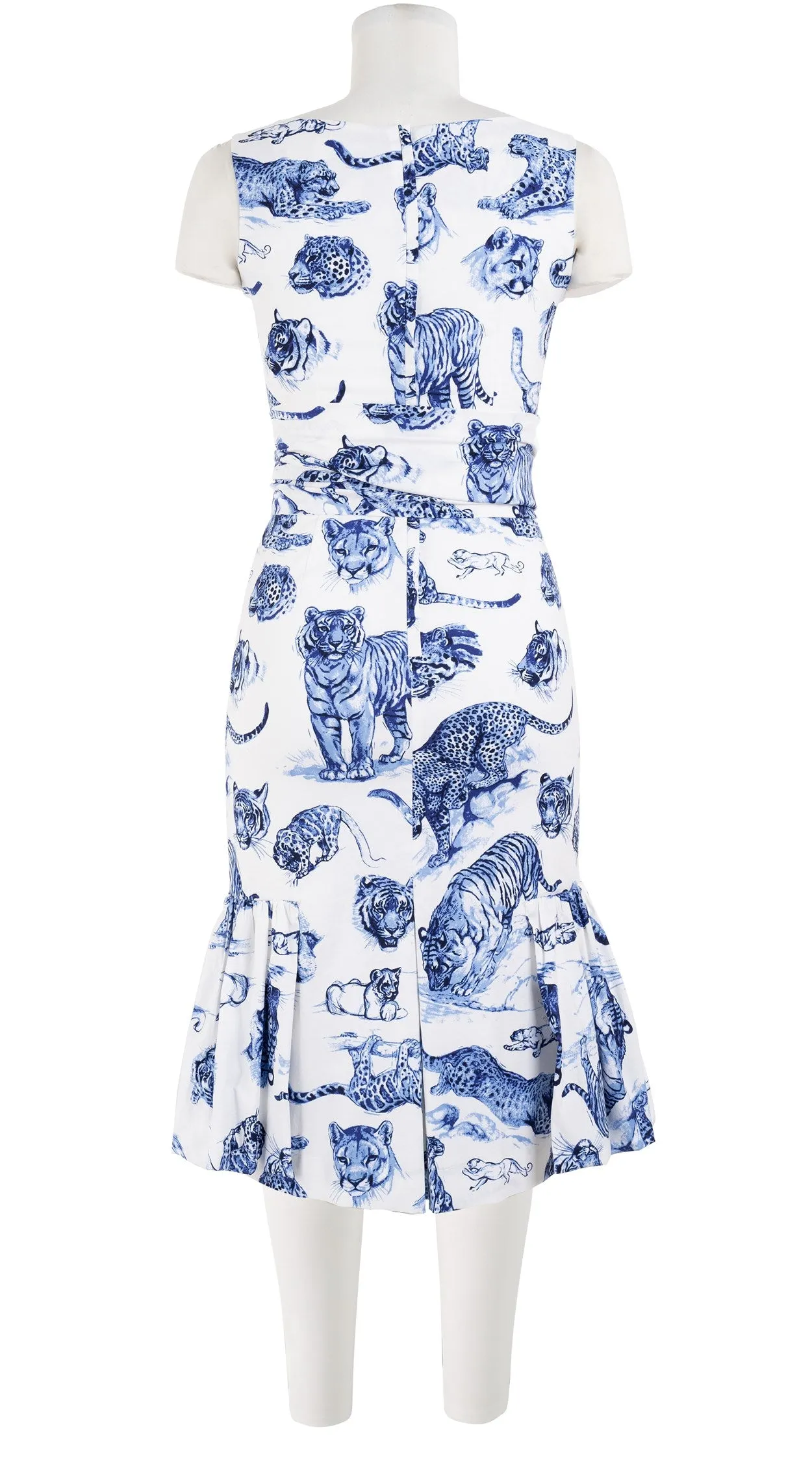 Violet Dress Sweatheart Neck Sleeveless Long Length Cotton Stretch (Tiger Toile Small)