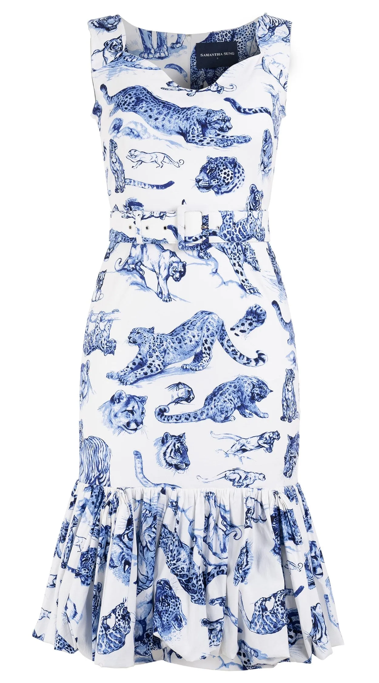 Violet Dress Sweatheart Neck Sleeveless Long Length Cotton Stretch (Tiger Toile Small)
