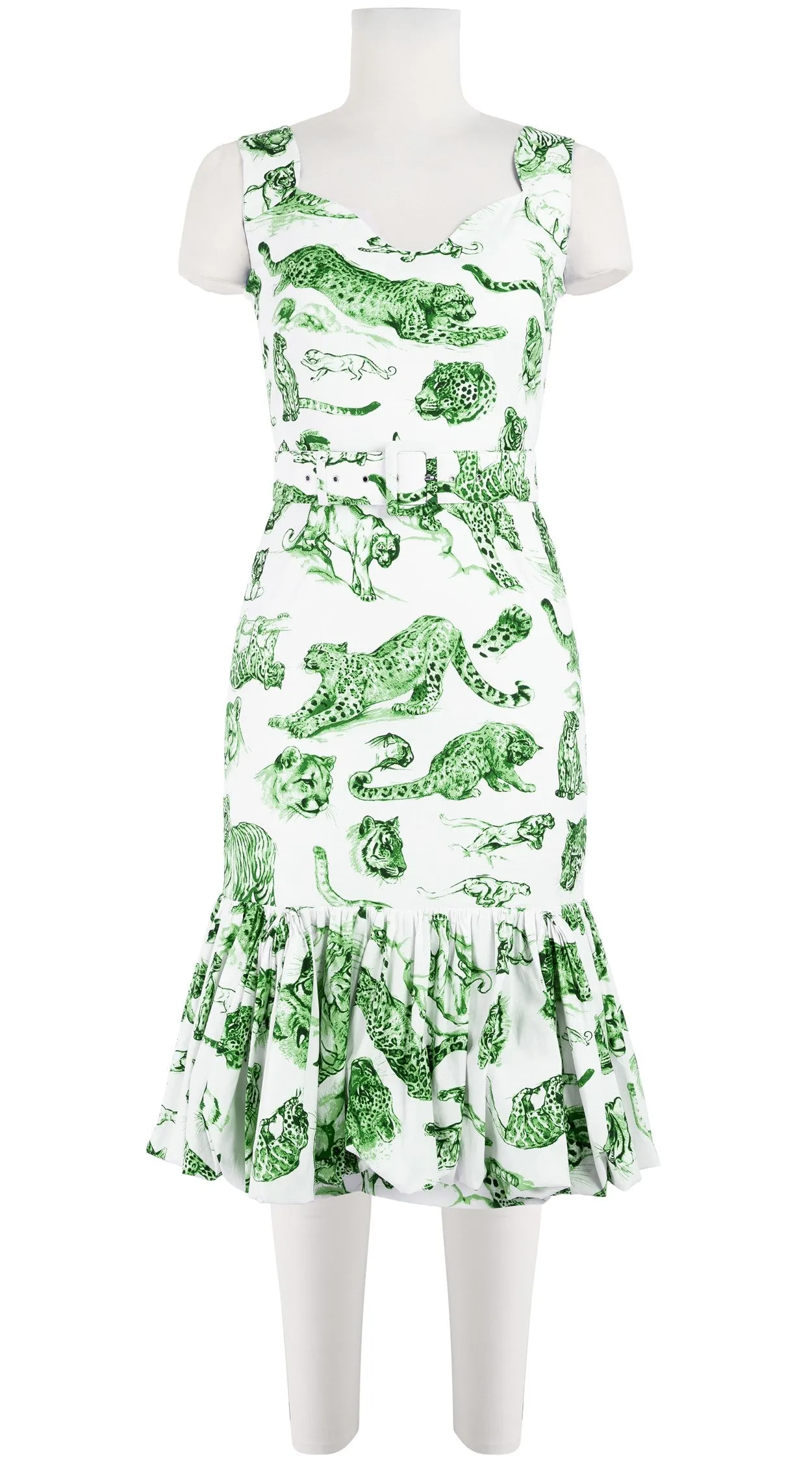 Violet Dress Sweatheart Neck Sleeveless Long Length Cotton Stretch (Tiger Toile Small)