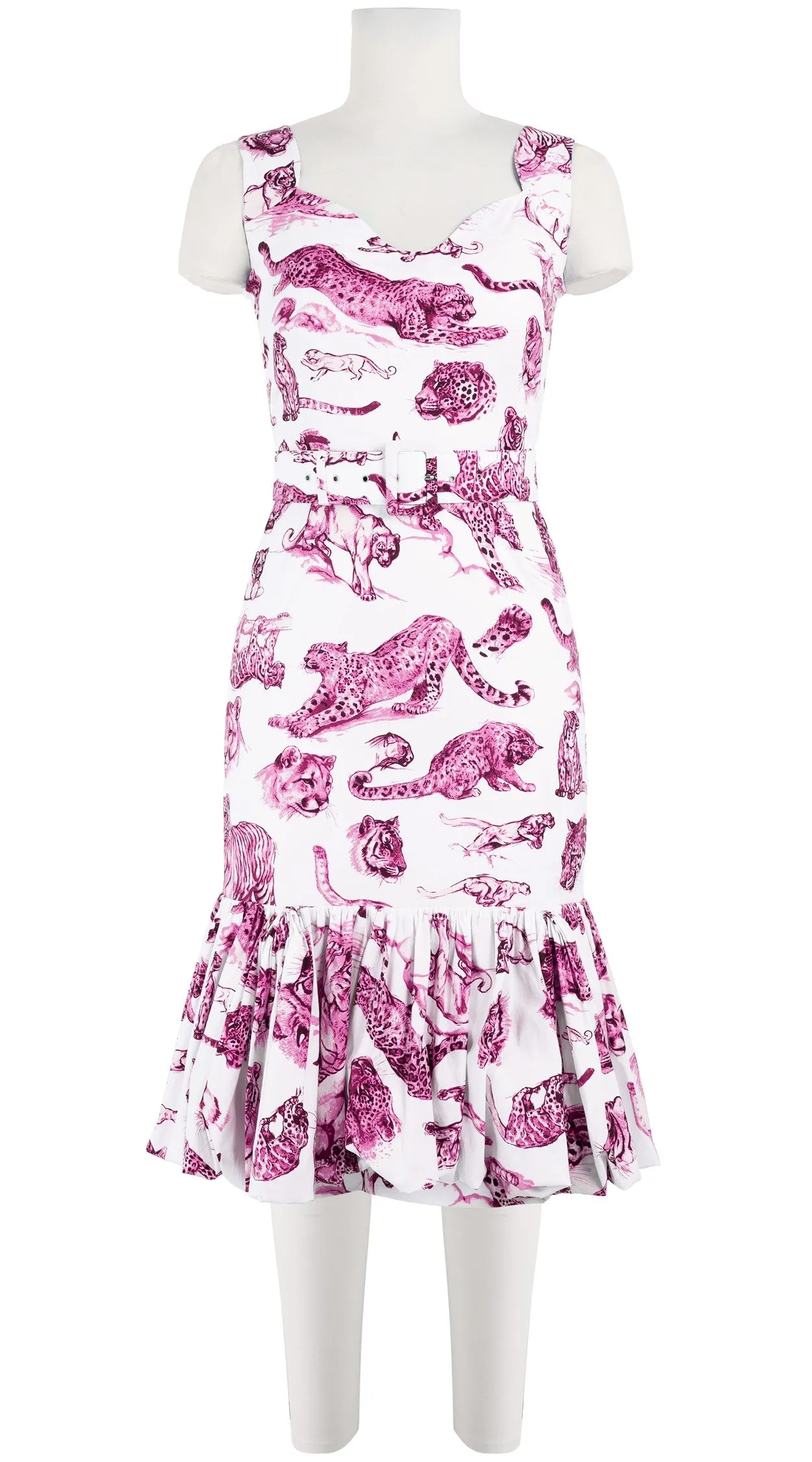 Violet Dress Sweatheart Neck Sleeveless Long Length Cotton Stretch (Tiger Toile Small)