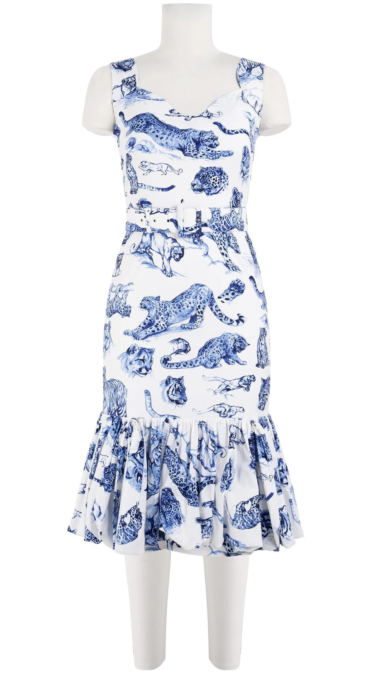 Violet Dress Sweatheart Neck Sleeveless Long Length Cotton Stretch (Tiger Toile Small)