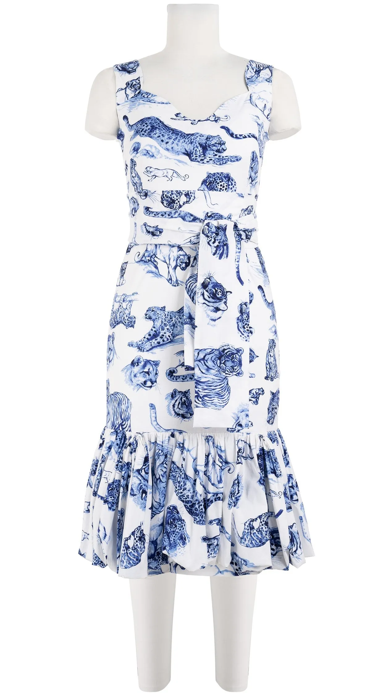 Violet Dress Sweatheart Neck Sleeveless Long Length Cotton Stretch (Tiger Toile Small)