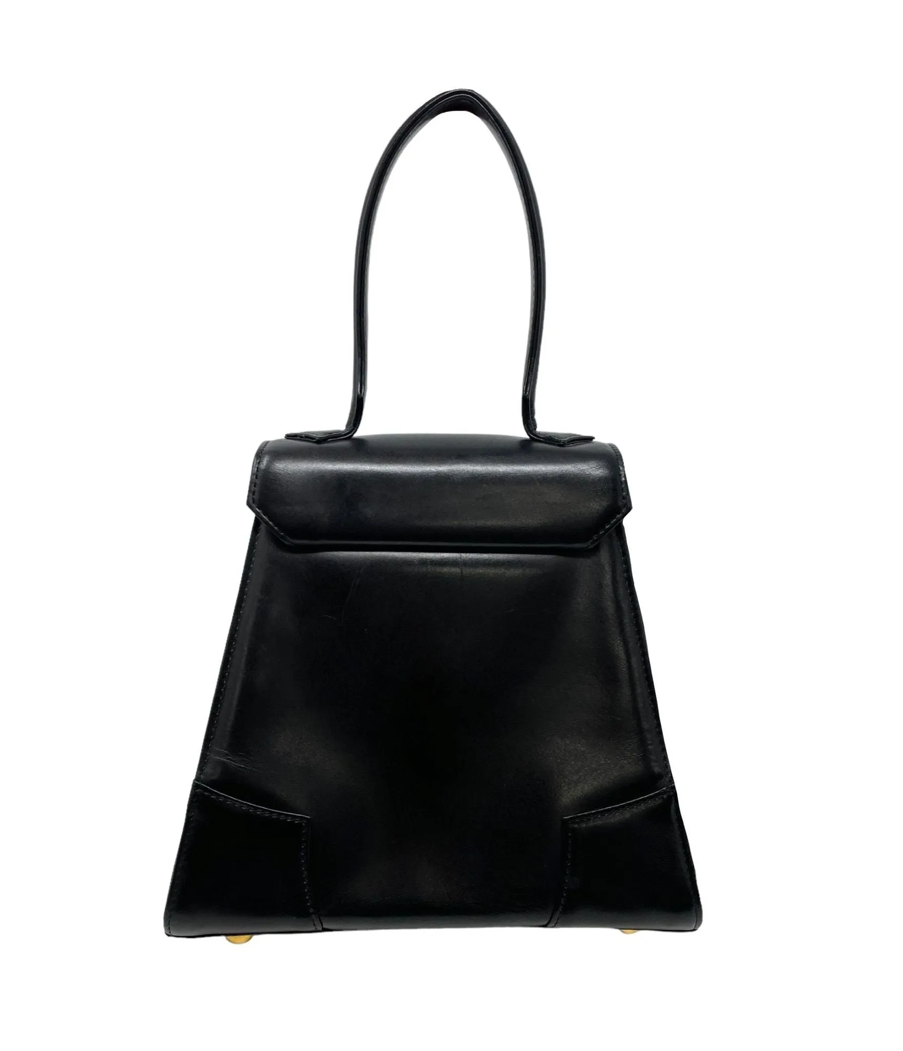 Vivienne Westwood Black Leather Top Handle Bag