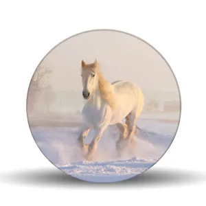 White Horse <br>Glass Table Spinner 17.75"