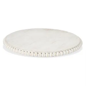 White-Washed Beaded Lazy Susan