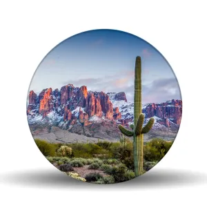 Winter Desert Glass Lazy Susan Table Spinner 17.75"